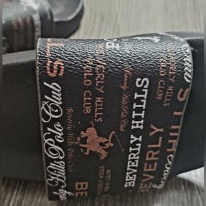 US POLO Beverley Hills slide sandals brown/white/light brown size 9 womens